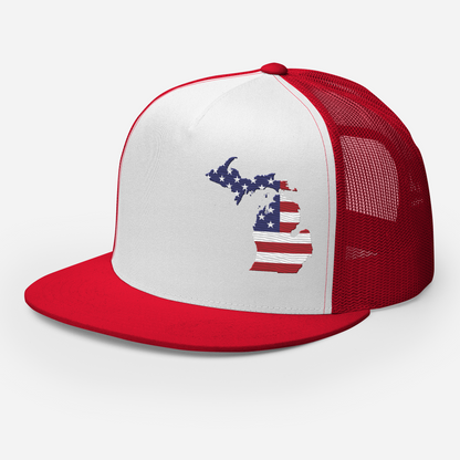 Michigan Trucker Hat | 5-Panel - Patriotic Outline