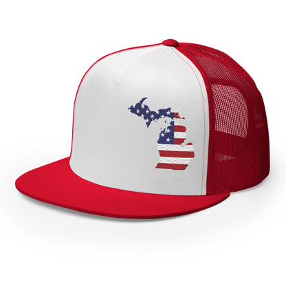 Michigan Trucker Hat | 5-Panel - Patriotic Outline