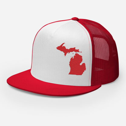 Michigan Trucker Hat | 5-Panel - Red Outline