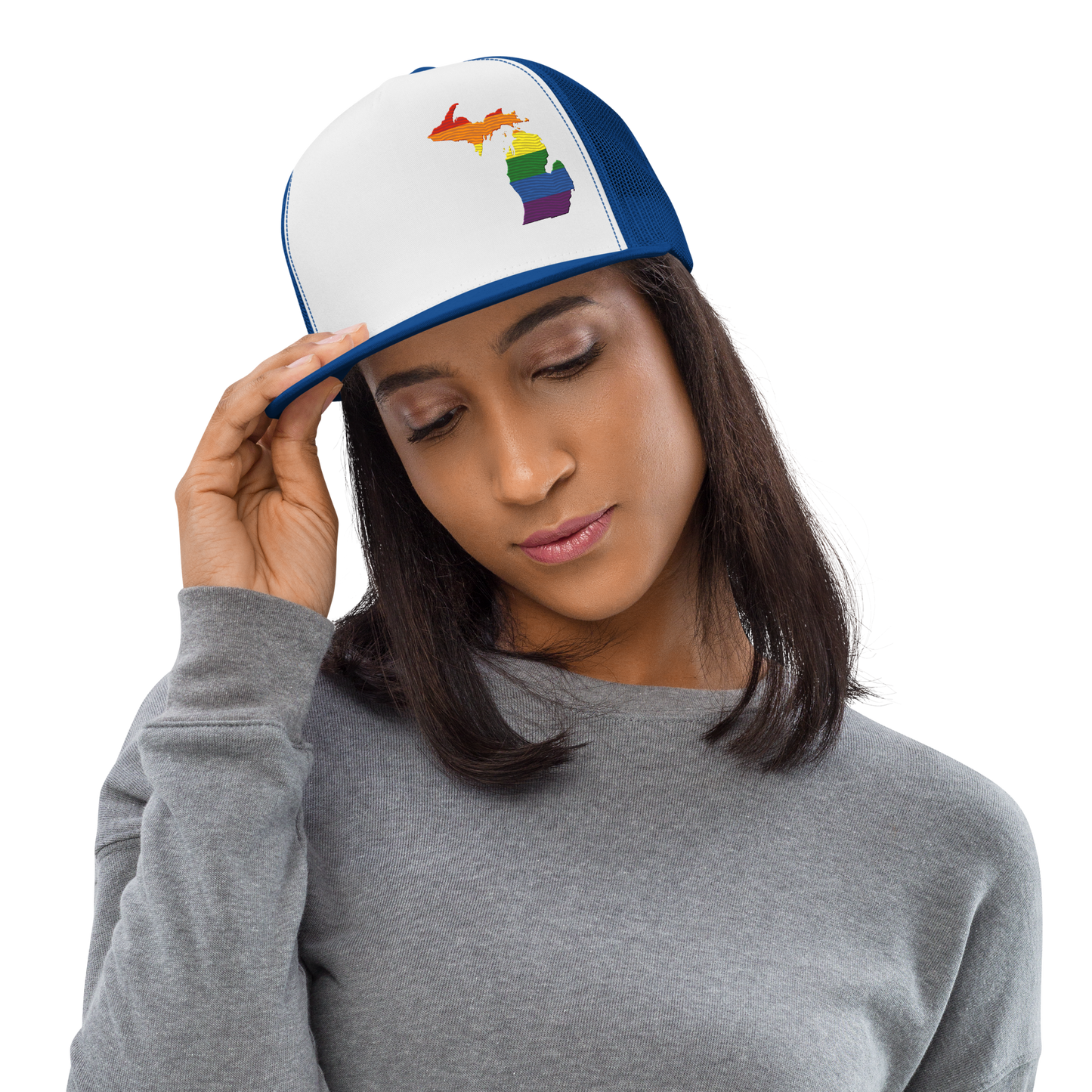 Michigan Trucker Hat | 5-Panel - Rainbow Pride Outline