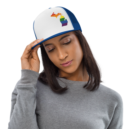 Michigan Trucker Hat | 5-Panel - Rainbow Pride Outline