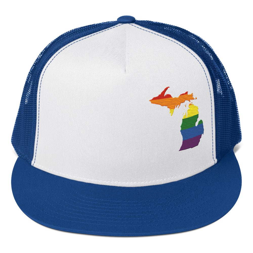 Michigan Trucker Hat | 5-Panel - Rainbow Pride Outline