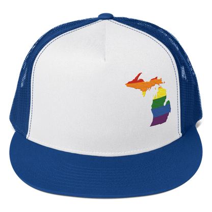 Michigan Trucker Hat | 5-Panel - Rainbow Pride Outline