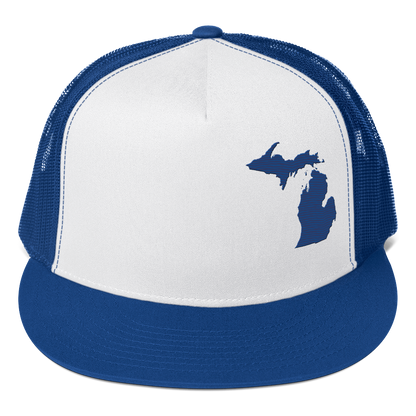 Michigan Trucker Hat | 5-Panel - Royal Blue Outline