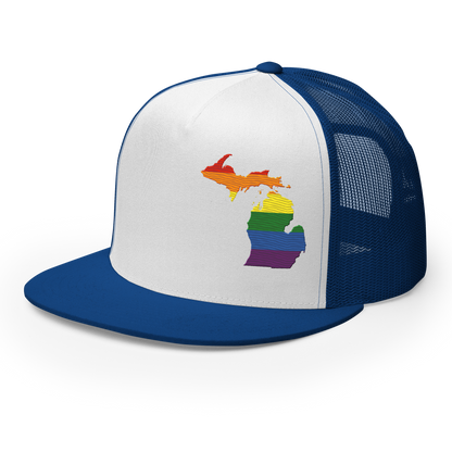 Michigan Trucker Hat | 5-Panel - Rainbow Pride Outline