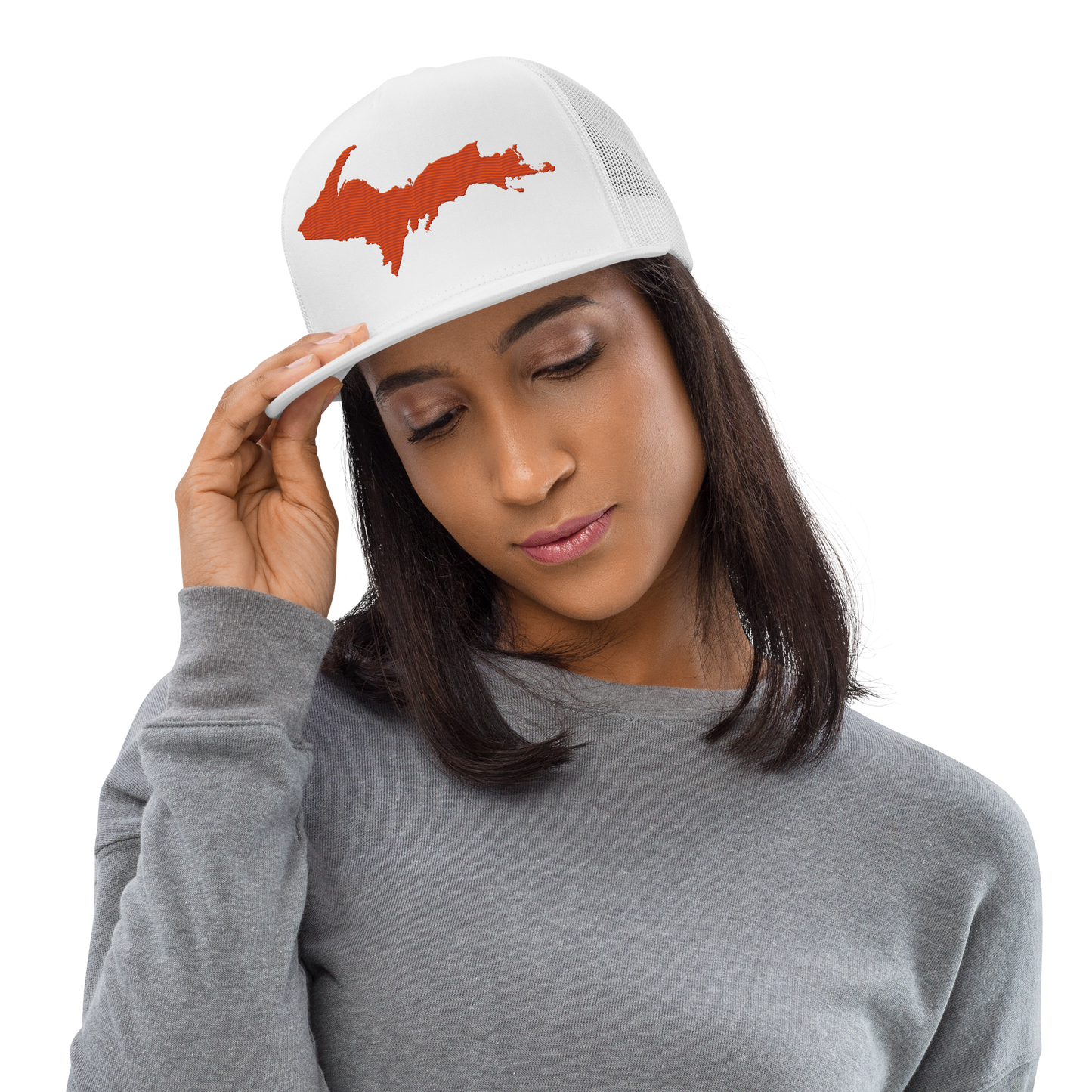 Upper Peninsula Trucker Hat | 5-Panel - Maple Leaf Orange