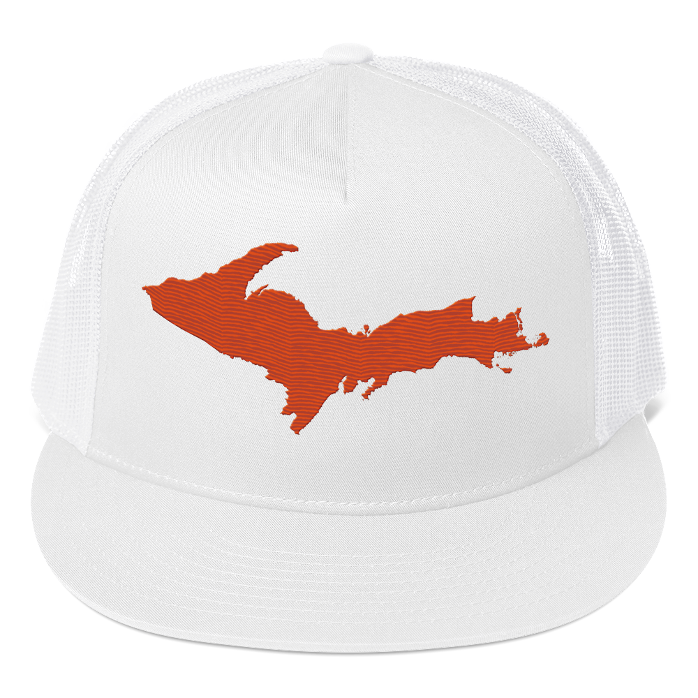 Upper Peninsula Trucker Hat | 5-Panel - Maple Leaf Orange