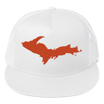 Upper Peninsula Trucker Hat | 5-Panel - Maple Leaf Orange