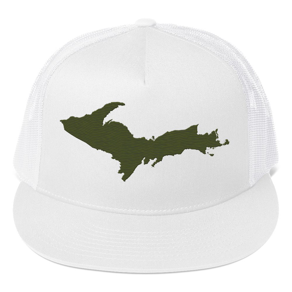 Upper Peninsula Trucker Hat | 5-Panel - Army Green