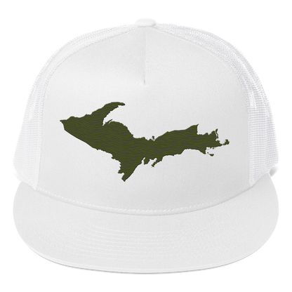 Upper Peninsula Trucker Hat | 5-Panel - Army Green