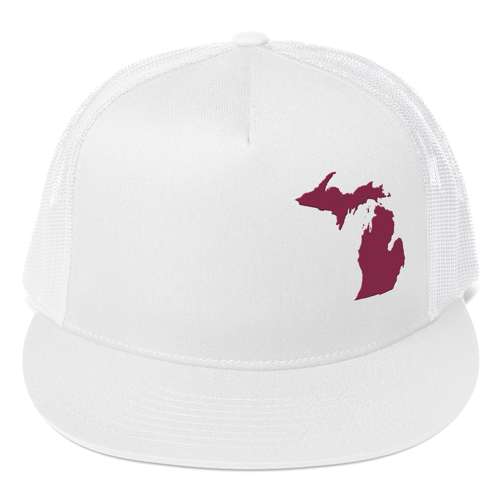 Michigan Trucker Hat | 5-Panel - Ruby Red Outline