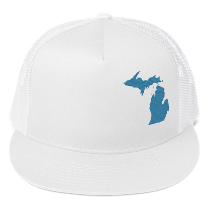 Michigan Trucker Hat | 5-Panel - Traverse Blue Outline