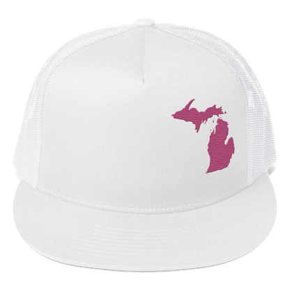 Michigan Trucker Hat | 5-Panel - Apple Blossom Pink Outline