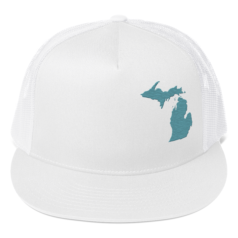 Michigan Trucker Hat | 5-Panel - Huron Blue Outline