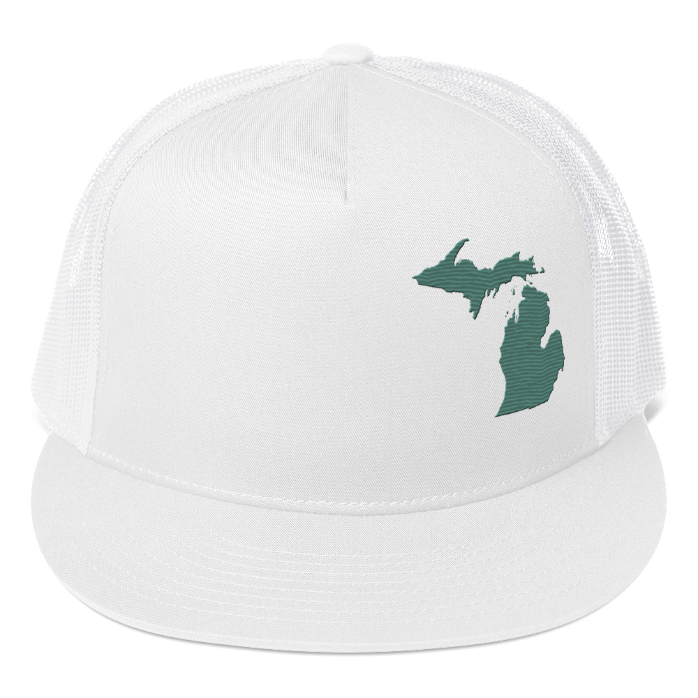 Michigan Trucker Hat | 5-Panel - Copper Green Outline