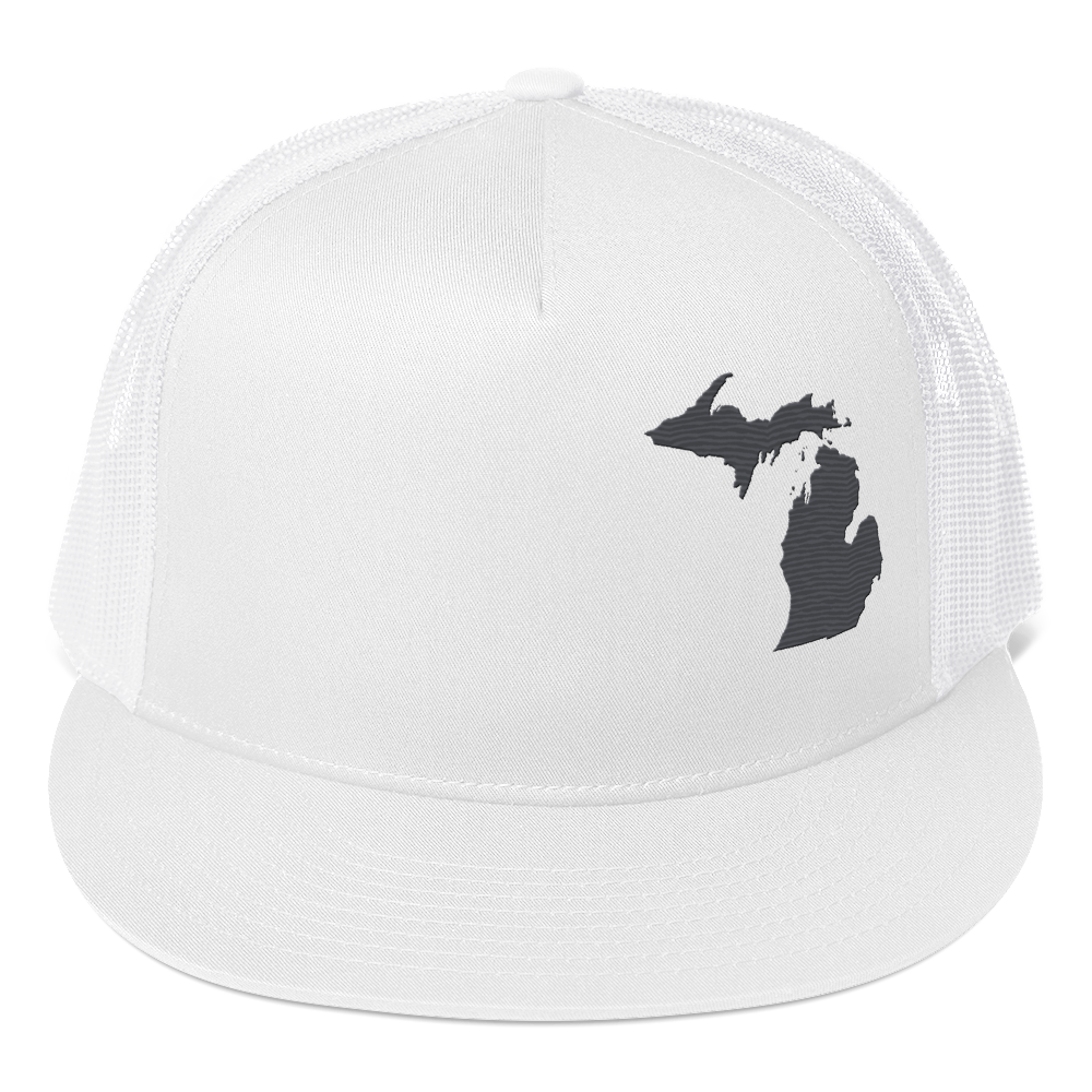 Michigan Trucker Hat | 5-Panel - Iron Ore Grey Outline