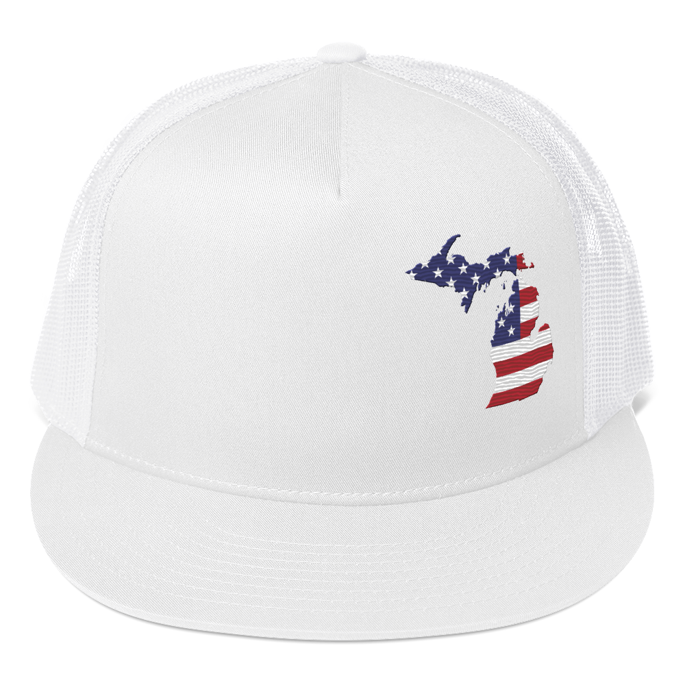 Michigan Trucker Hat | 5-Panel - Patriotic Outline