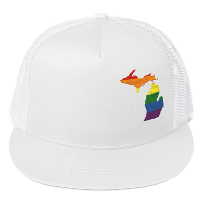 Michigan Trucker Hat | 5-Panel - Rainbow Pride Outline