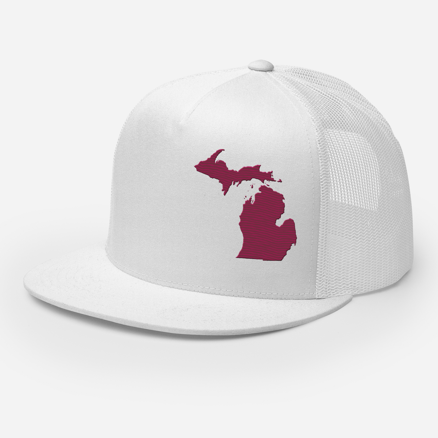 Michigan Trucker Hat | 5-Panel - Ruby Red Outline