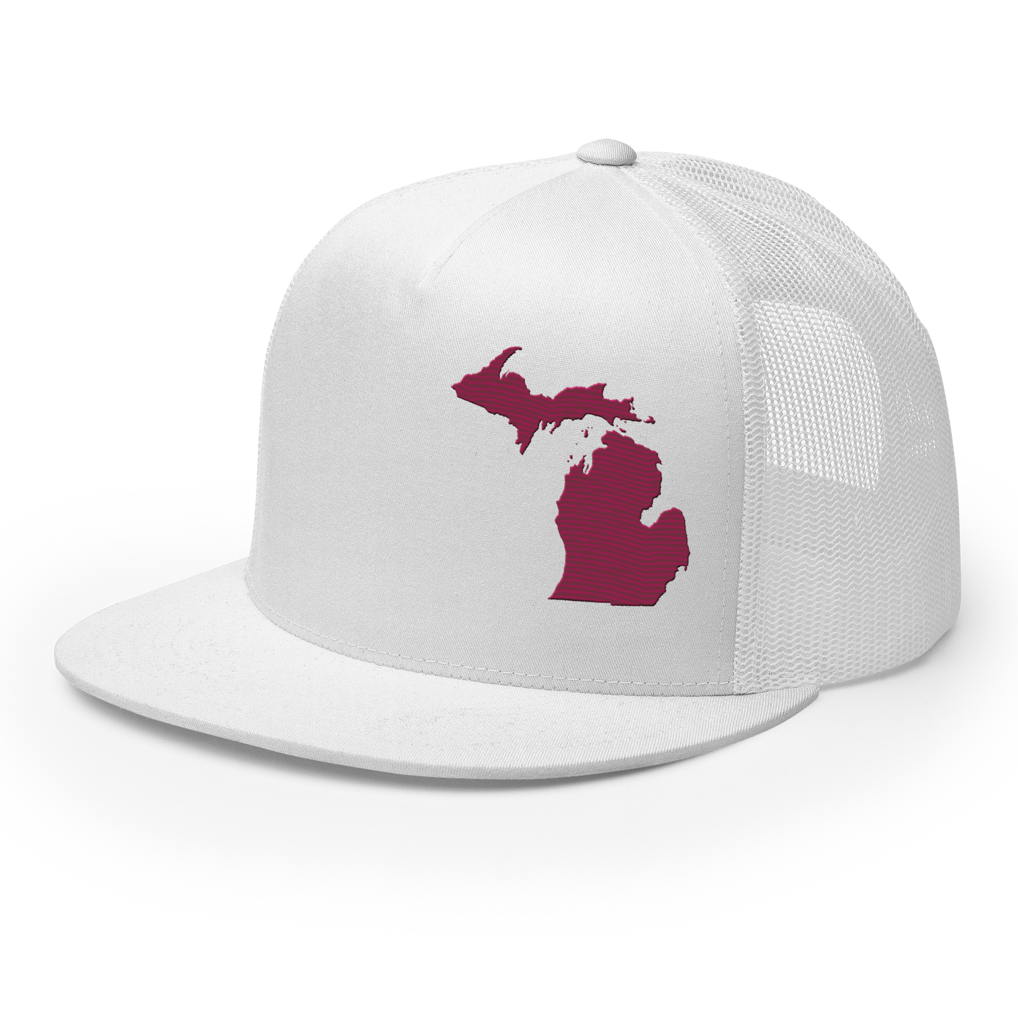 Michigan Trucker Hat | 5-Panel - Ruby Red Outline