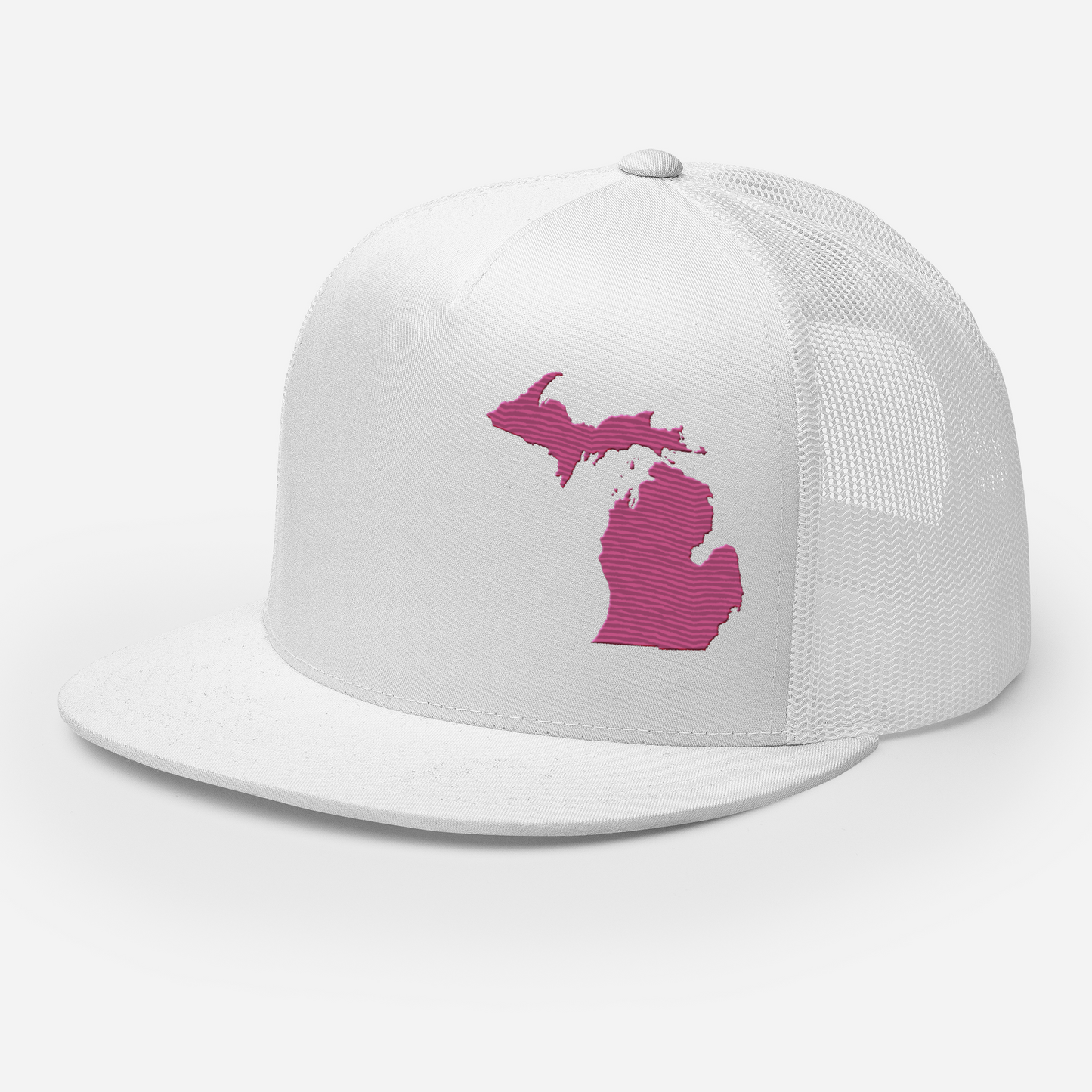 Michigan Trucker Hat | 5-Panel - Apple Blossom Pink Outline