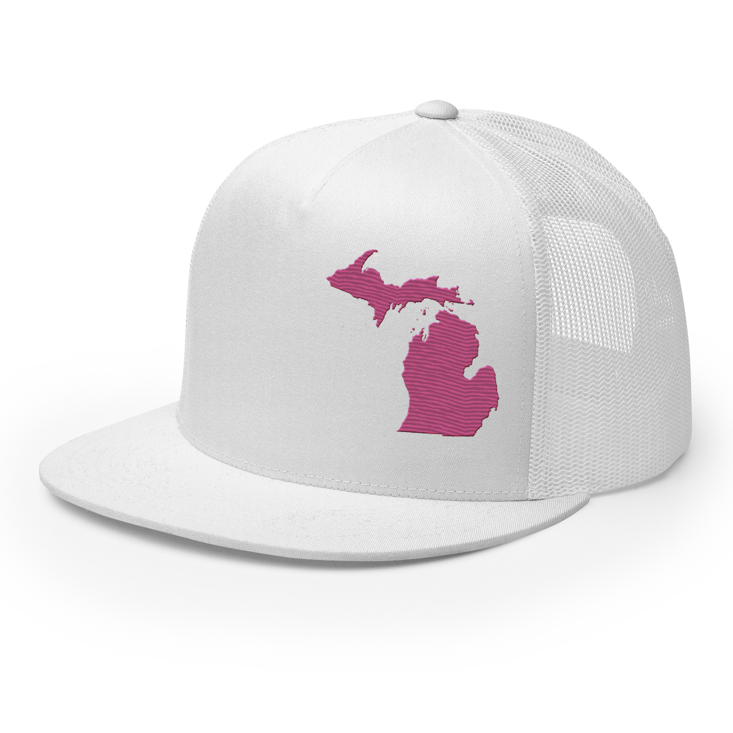 Michigan Trucker Hat | 5-Panel - Apple Blossom Pink Outline