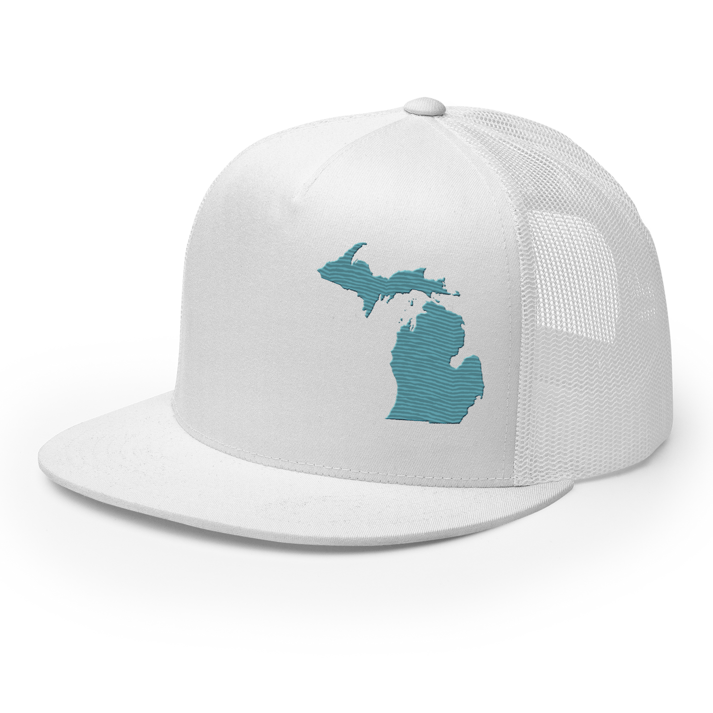 Michigan Trucker Hat | 5-Panel - Huron Blue Outline