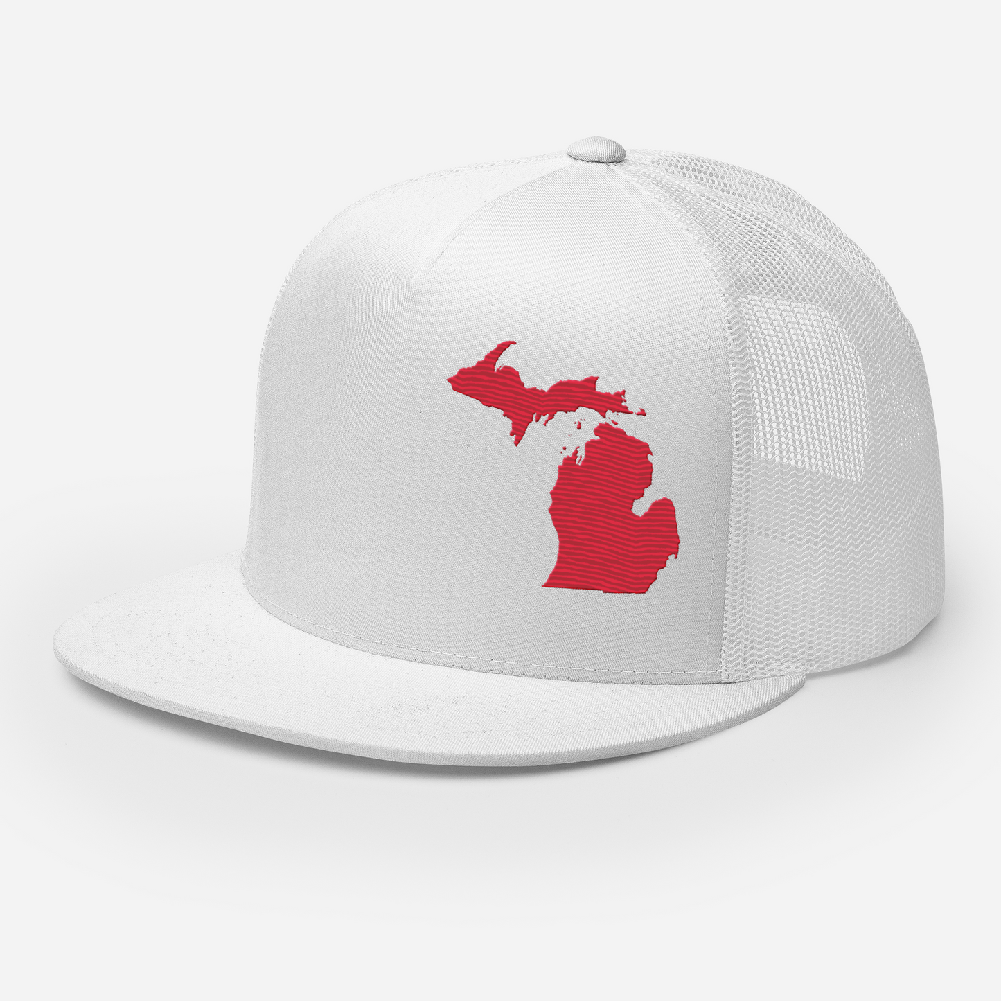 Michigan Trucker Hat | 5-Panel - Lighthouse Red Outline