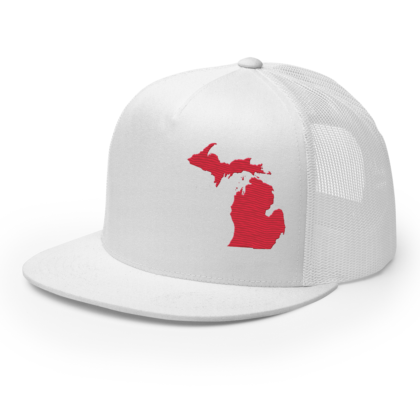 Michigan Trucker Hat | 5-Panel - Lighthouse Red Outline