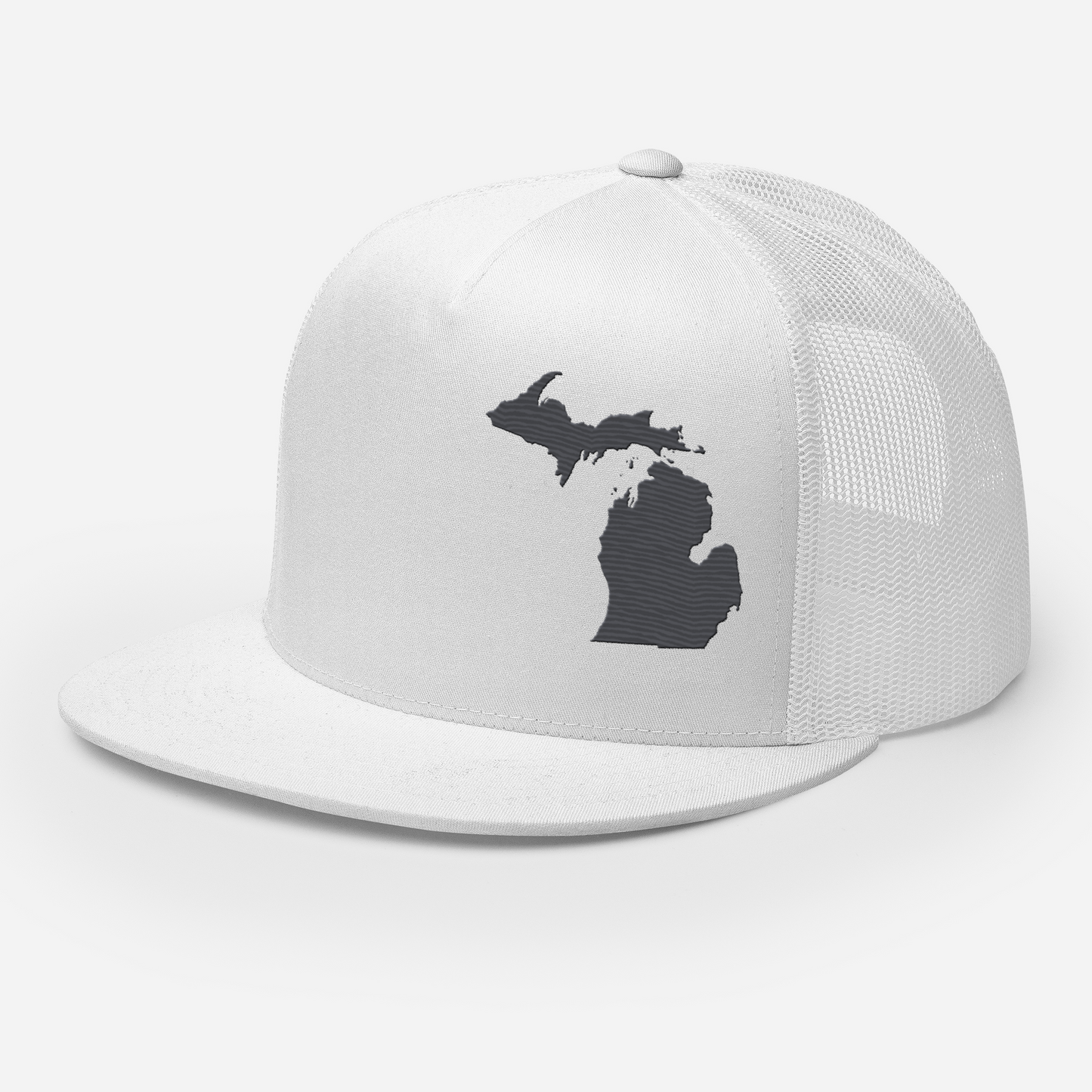 Michigan Trucker Hat | 5-Panel - Iron Ore Grey Outline