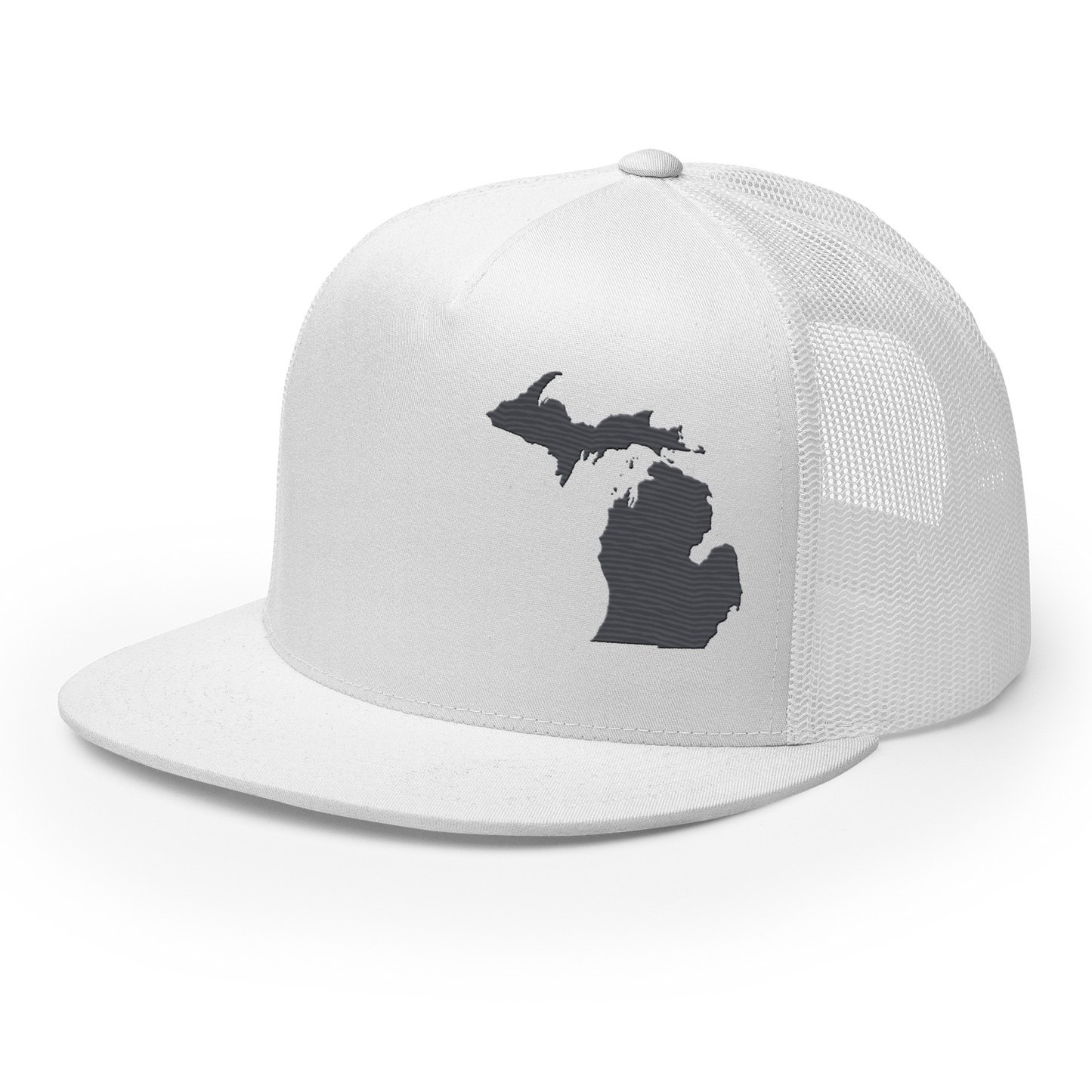 Michigan Trucker Hat | 5-Panel - Iron Ore Grey Outline