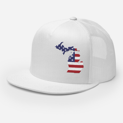 Michigan Trucker Hat | 5-Panel - Patriotic Outline