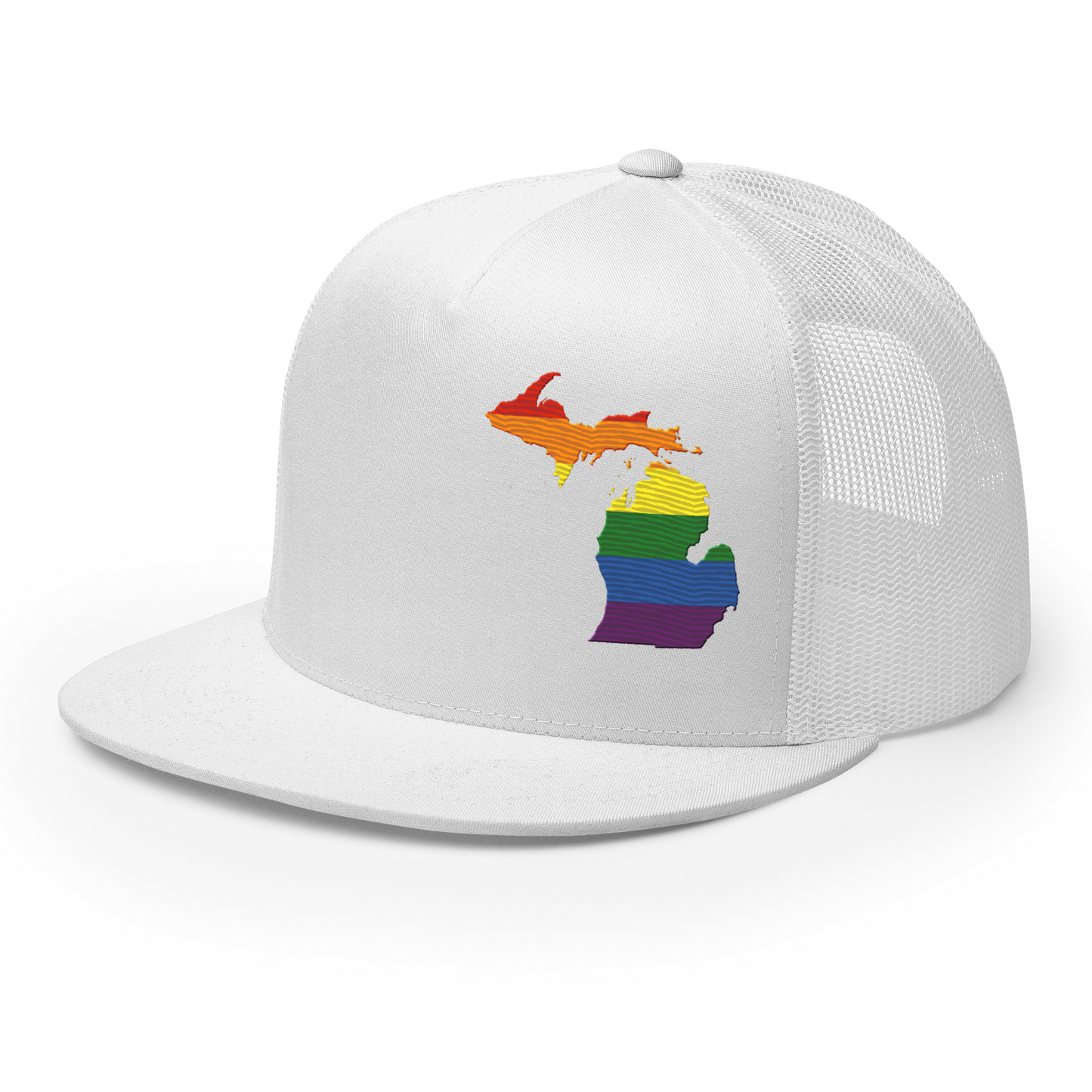 Michigan Trucker Hat | 5-Panel - Rainbow Pride Outline