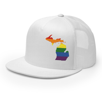 Michigan Trucker Hat | 5-Panel - Rainbow Pride Outline