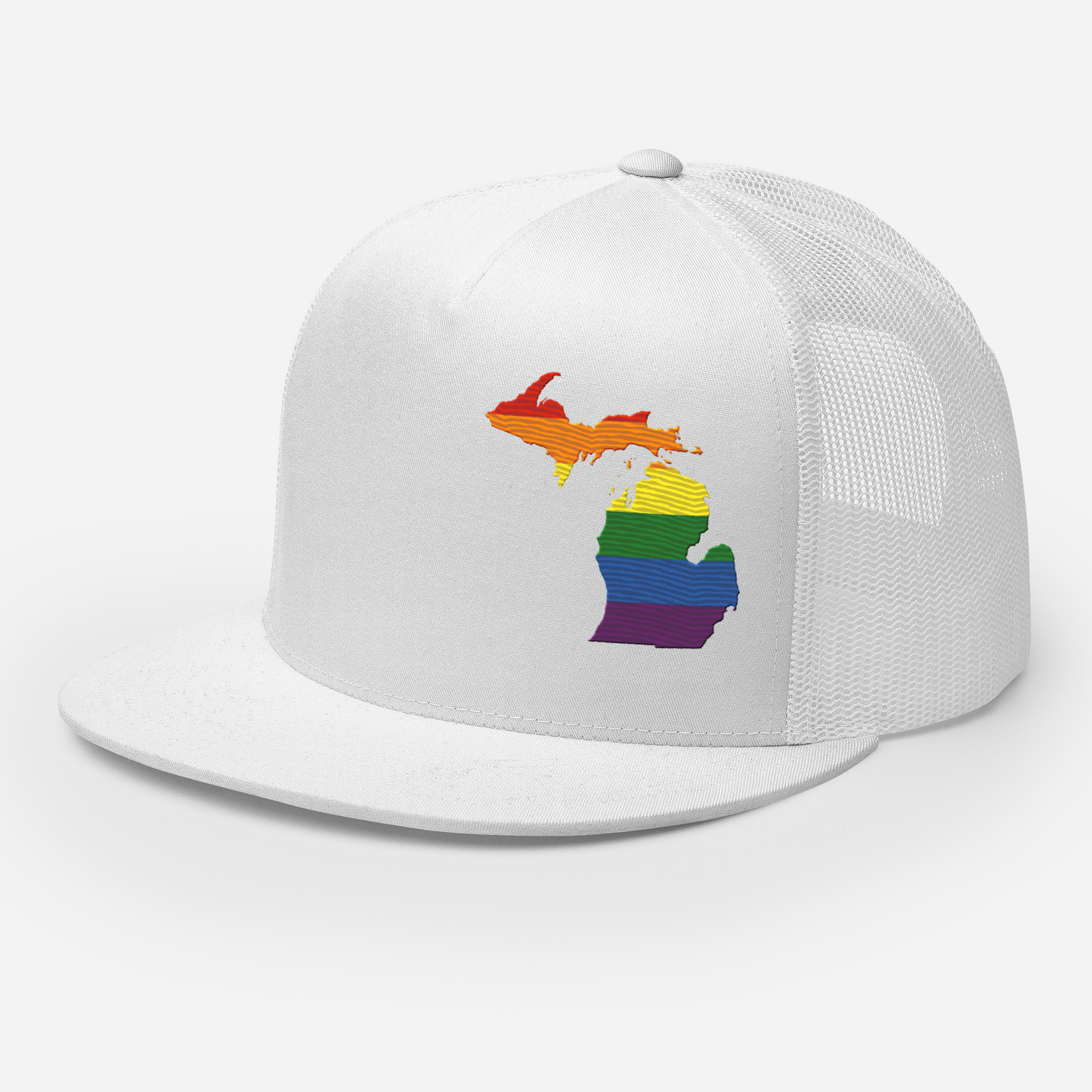 Michigan Trucker Hat | 5-Panel - Rainbow Pride Outline