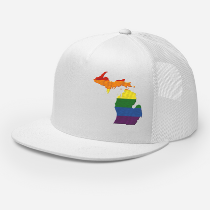 Michigan Trucker Hat | 5-Panel - Rainbow Pride Outline