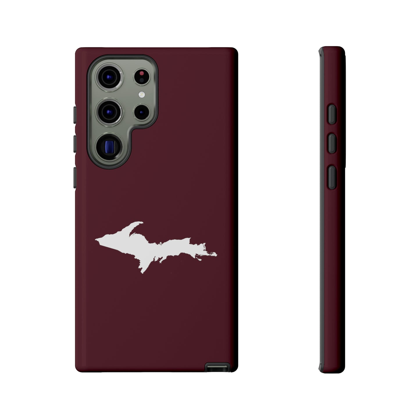 Michigan Upper Peninsula Tough Phone Case (Pinot Red w/ UP Outline) | Samsung & Pixel Android