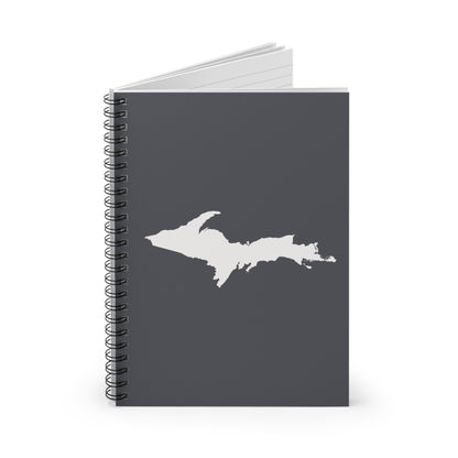 Michigan Upper Peninsula Spiral Notebook (w/ UP Outline) | Iron Ore Grey