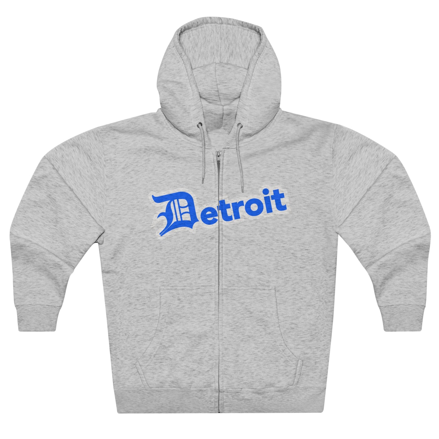 'Detroit' Hoodie (Motor Town Blue w/ Old English 'D') | Unisex Full Zip