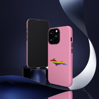 Michigan Upper Peninsula Tough Phone Case ('67 Pink Caddie w/ UP Pride Flag Outline) | Apple iPhone