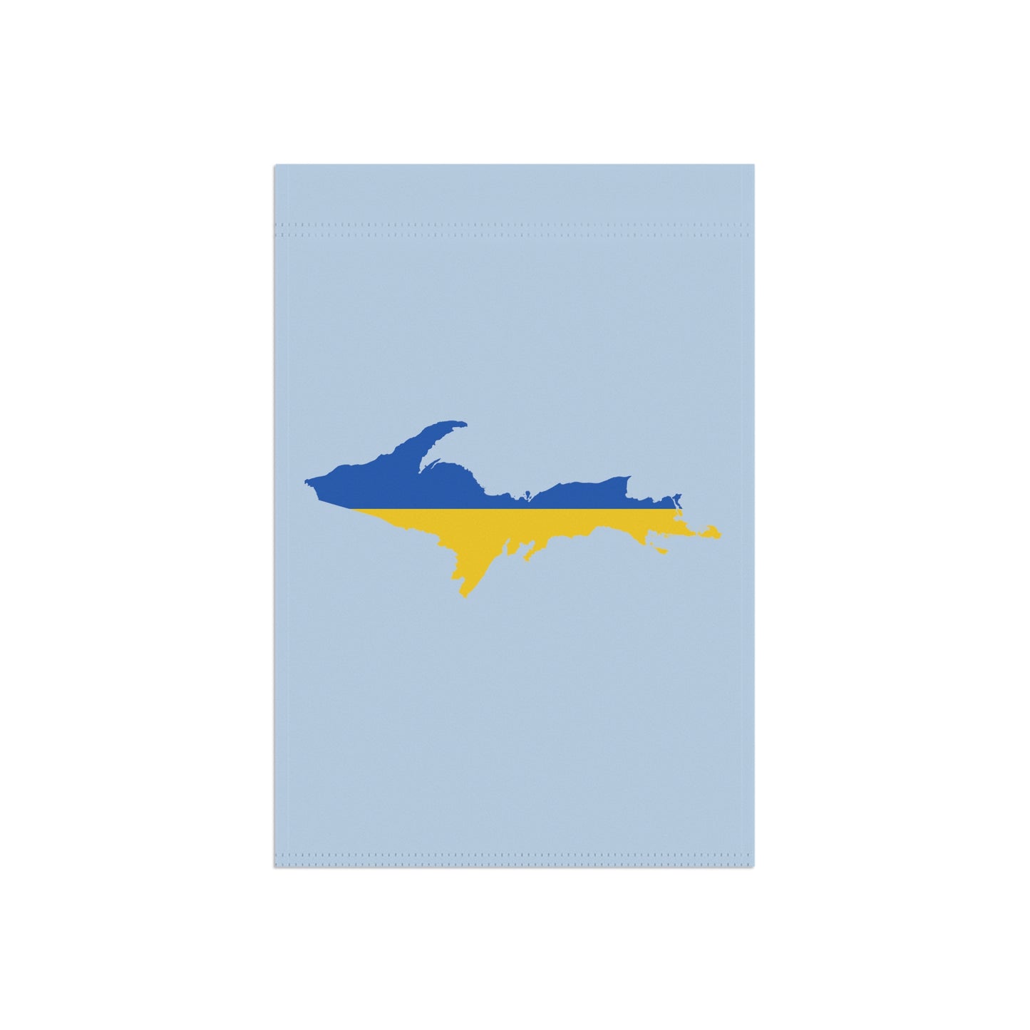 Michigan Upper Peninsula Home & Garden Flag (w/ UP Ukraine Flag) | Light Blue