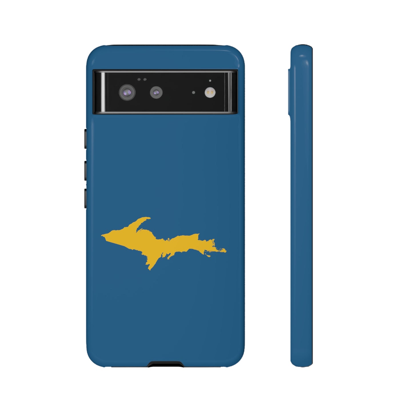 Michigan Upper Peninsula Tough Phone Case (Blueberry w/ Gold UP Outline) | Samsung & Pixel Android