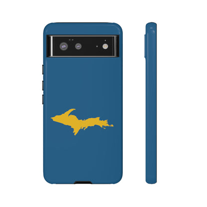 Michigan Upper Peninsula Tough Phone Case (Blueberry w/ Gold UP Outline) | Samsung & Pixel Android