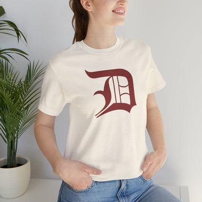 Detroit 'Old English D' T-Shirt (Ore Dock Red) | Unisex Standard