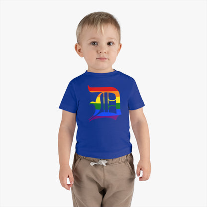 Detroit 'Old English D' Infant T-Shirt (Rainbow Pride Edition) | Short Sleeve