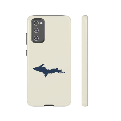 Michigan Upper Peninsula Tough Phone Case (Ivory w/ Navy UP Outline) | Samsung & Pixel Android