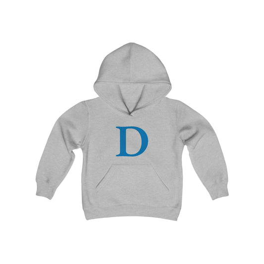 Detroit 'Old French D' Hoodie (Azure Full Body Outline) | Unisex Youth