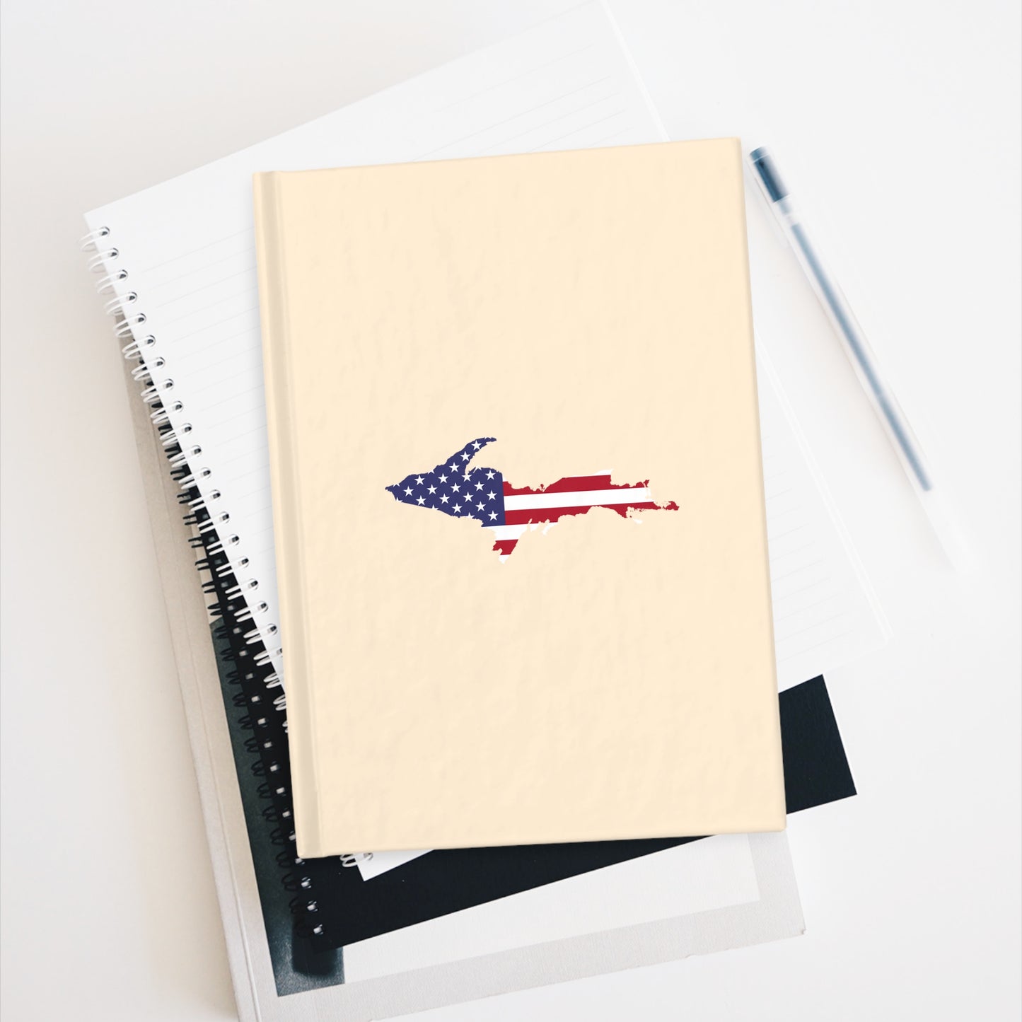 Michigan Upper Peninsula Blank Sketchbook (w/ UP USA Flag) | Champagne White