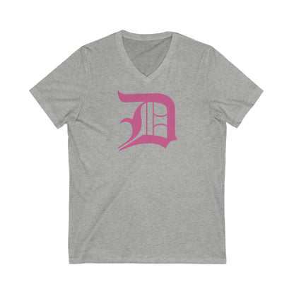 Detroit 'Old English D' T-Shirt (Apple Blossom Pink) | Unisex V-Neck