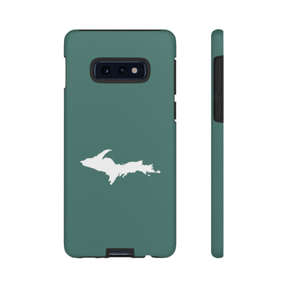 Michigan Upper Peninsula Tough Phone Case (Copper Green w/ UP Outline) | Samsung & Pixel Android